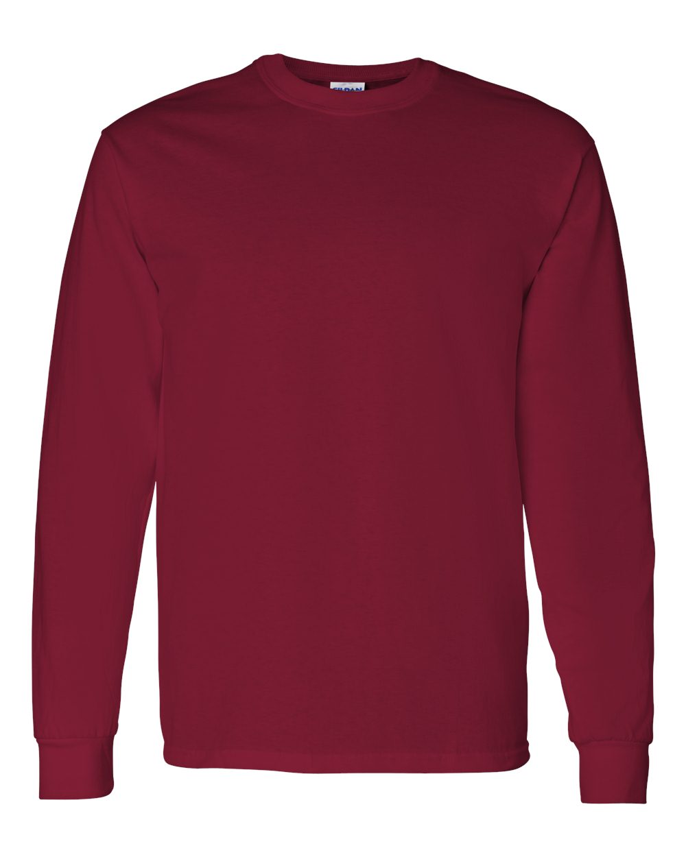 Heavy Cotton Long Sleeve — Cardinal Red — front garment preview