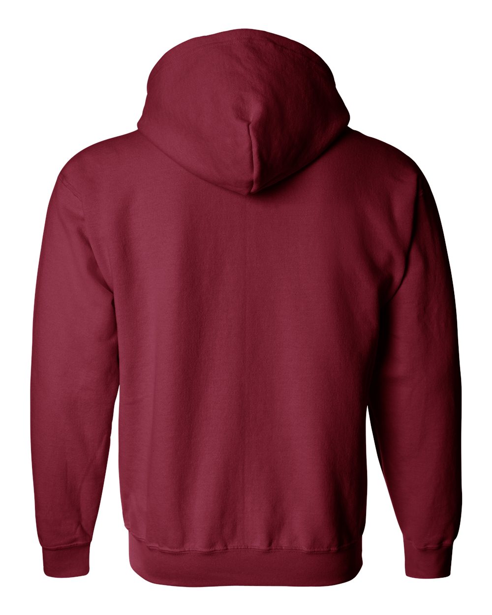 Full-Zip Hoodie — Cardinal Red — back garment preview