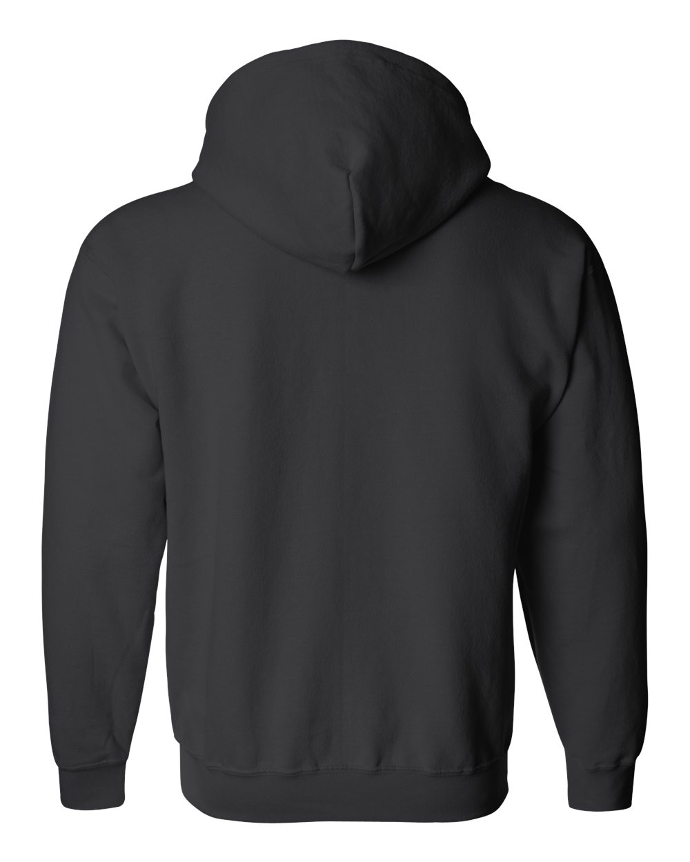 Full-Zip Hoodie — Black — back garment preview