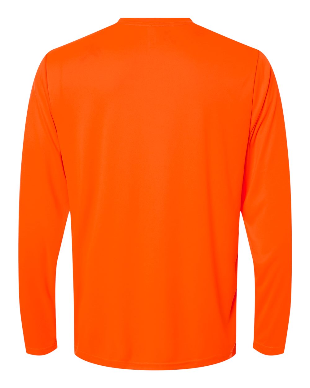 Performance Long Sleeve — Safety Orange — back garment preview