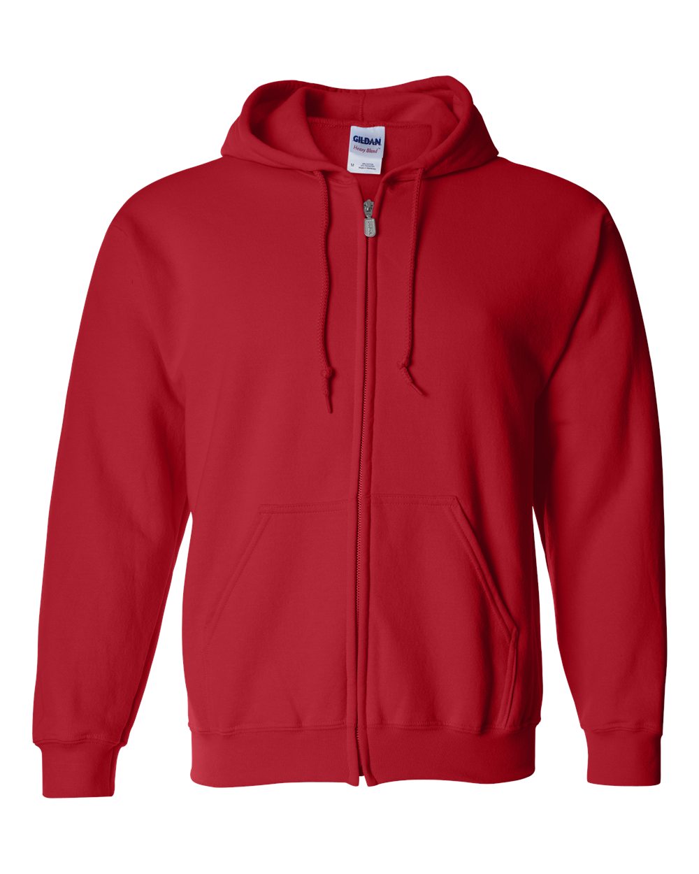 Full-Zip Hoodie — Red — front garment preview