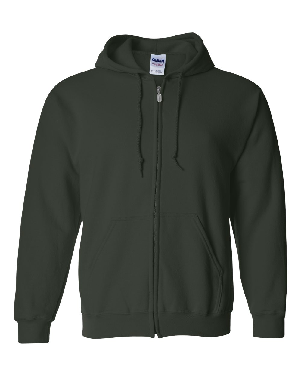 Full-Zip Hoodie — Forest — front garment preview
