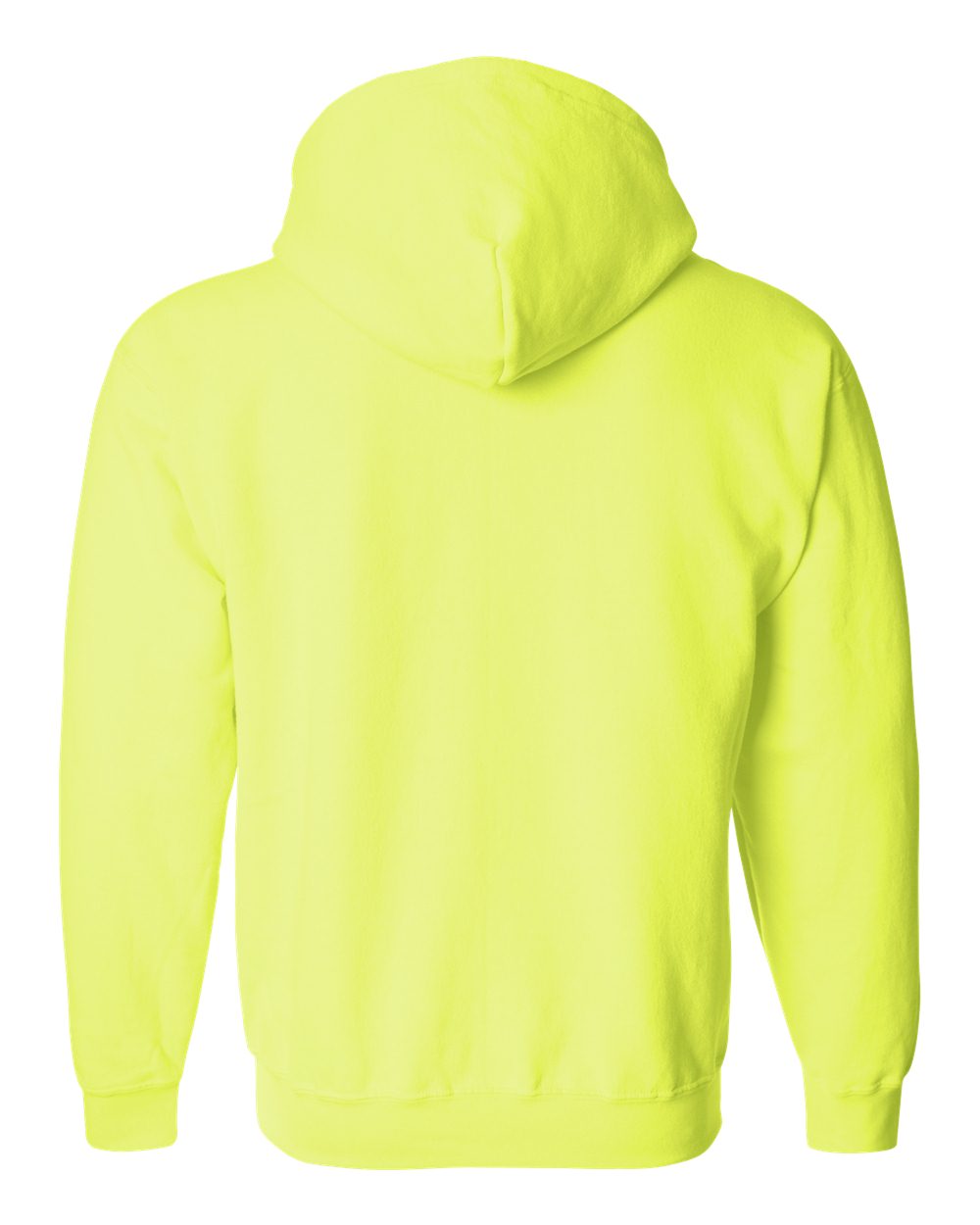 Full-Zip Hoodie — Safety Green — back garment preview