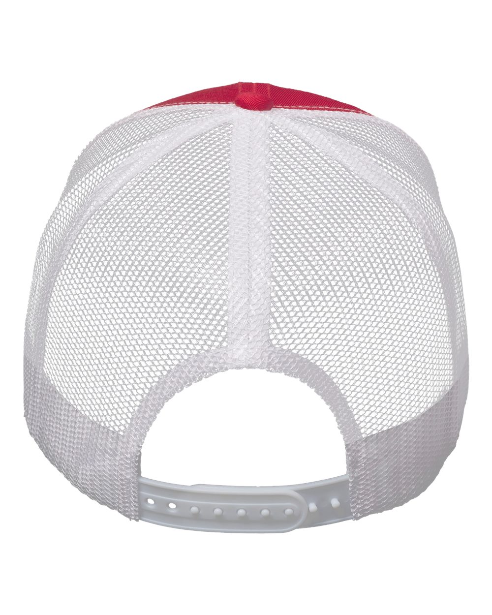 DTF Trucker Hat — Red/ White — back garment preview