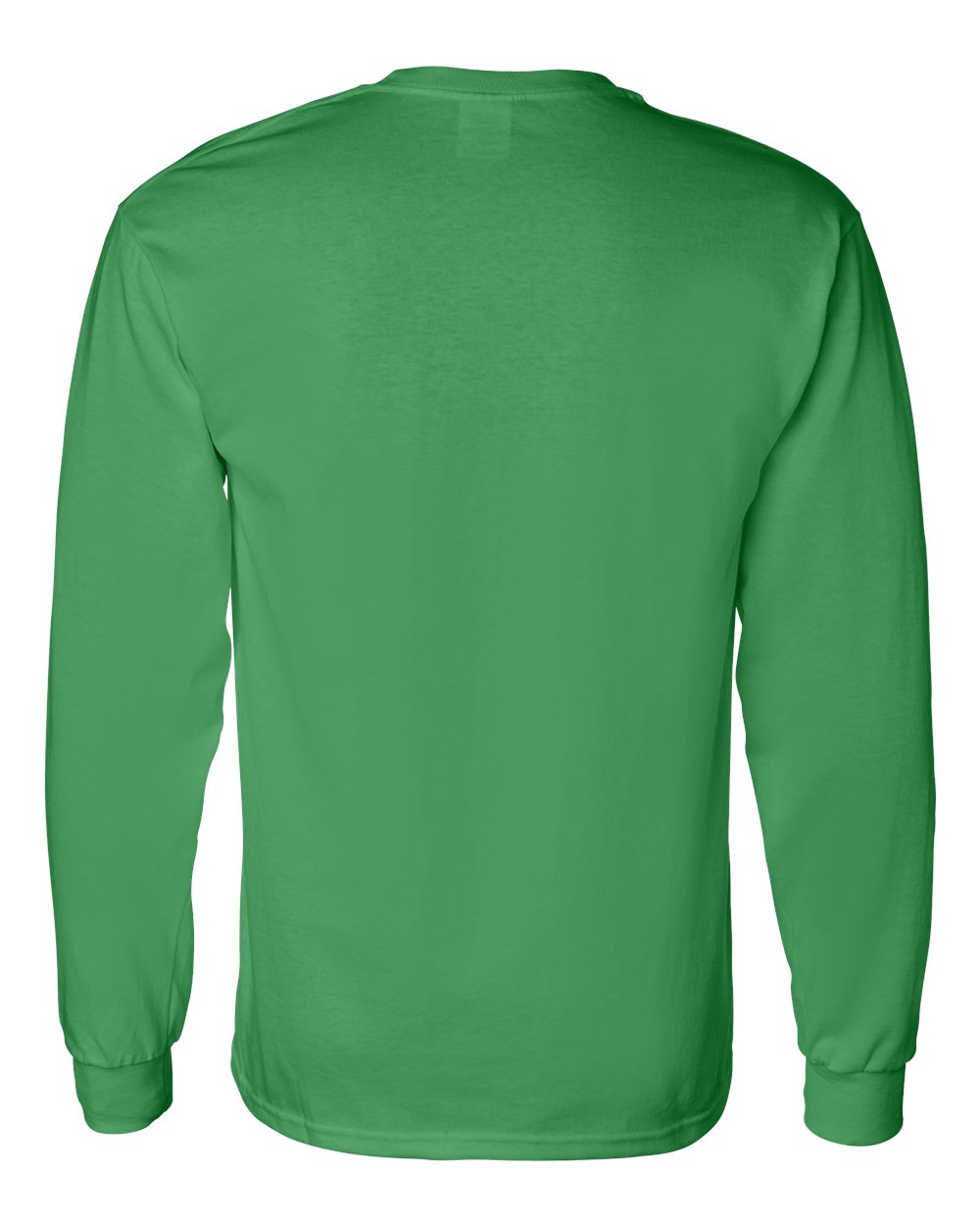 Heavy Cotton Long Sleeve — Irish Green — back garment preview
