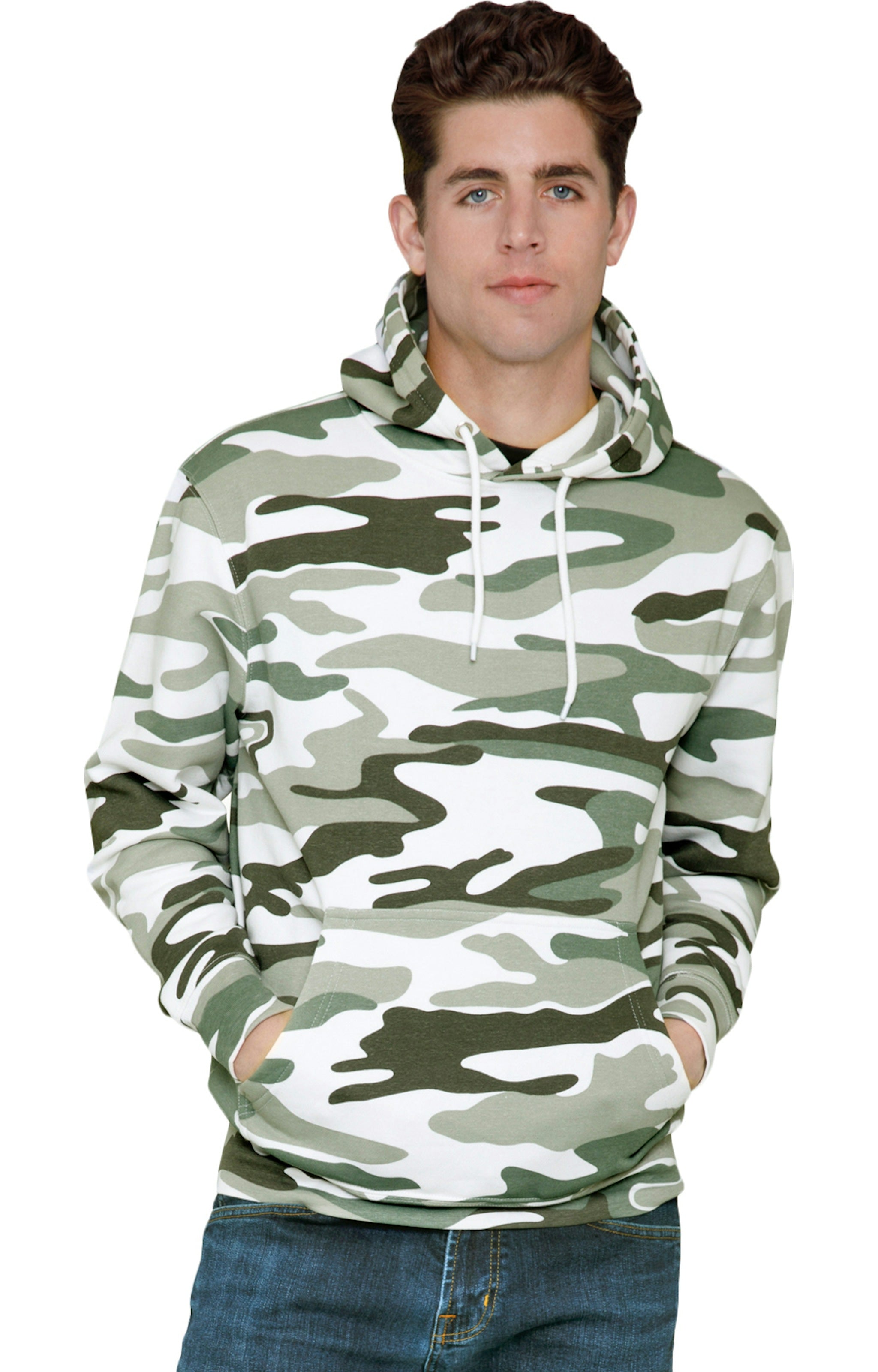 Black Varaprint premium pullover hoodie with front pocket and hood, made from soft, comfortable fabric.