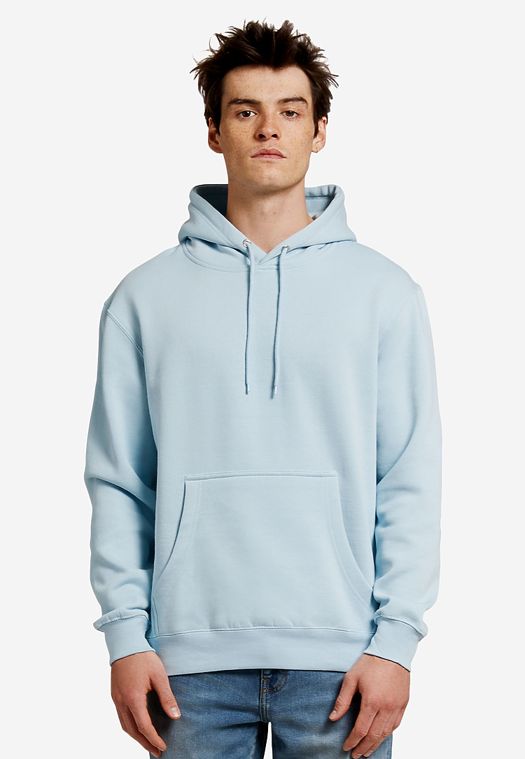 Black premium hoodie by Varaprint, featuring a comfortable pullover design with a front pocket and hood.