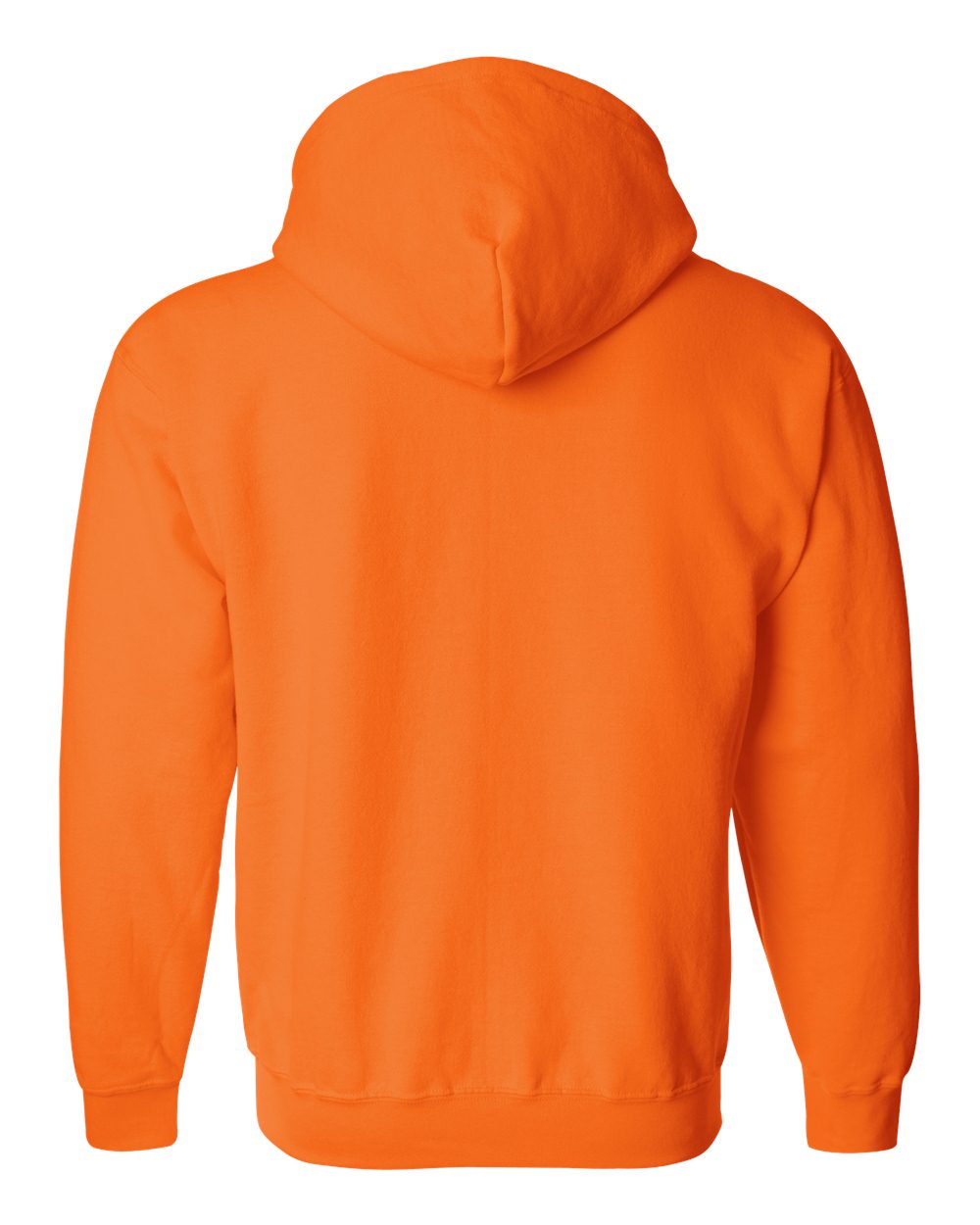 Full-Zip Hoodie — Safety Orange — back garment preview