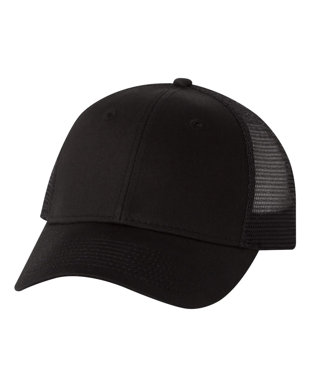 DTF Trucker Hat — Black — front garment preview