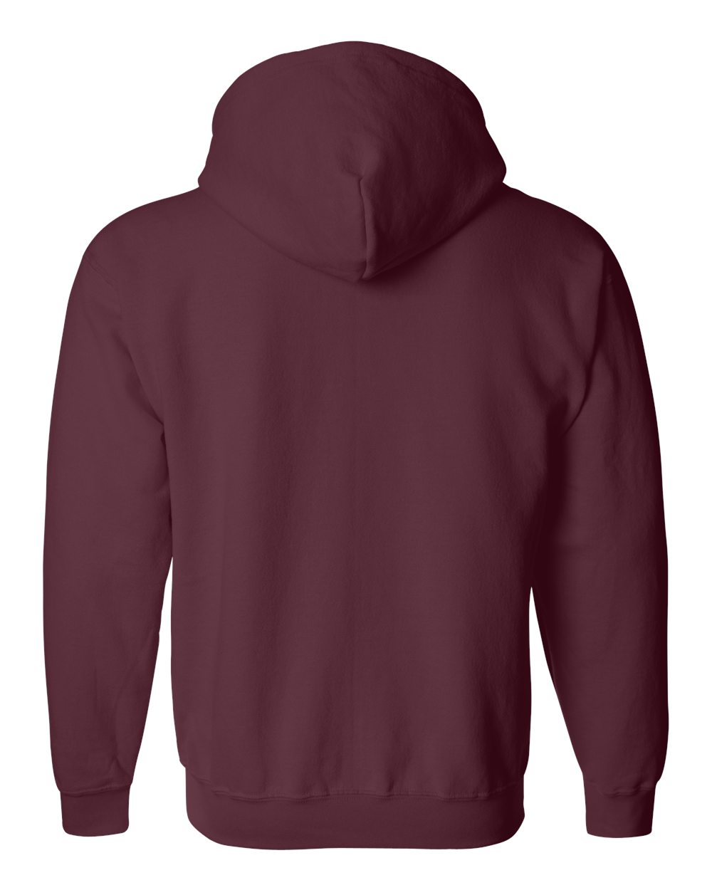 Full-Zip Hoodie — Maroon — back garment preview