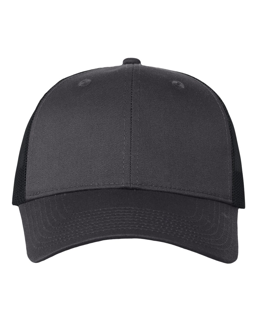 DTF Trucker Hat — Charcoal/ Black — front garment preview