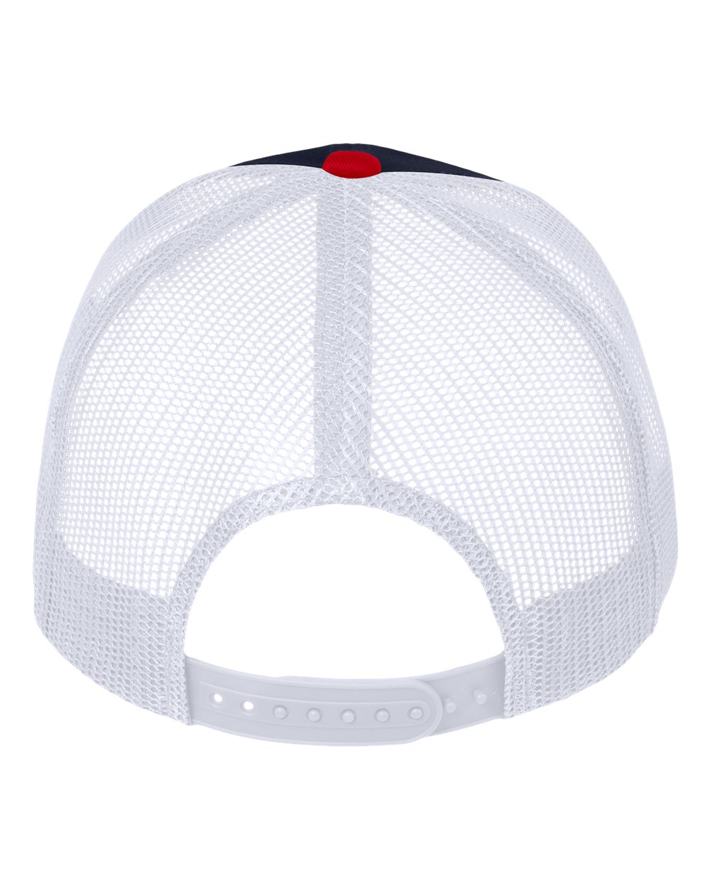 DTF Trucker Hat — Navy/ White/ Red — back garment preview