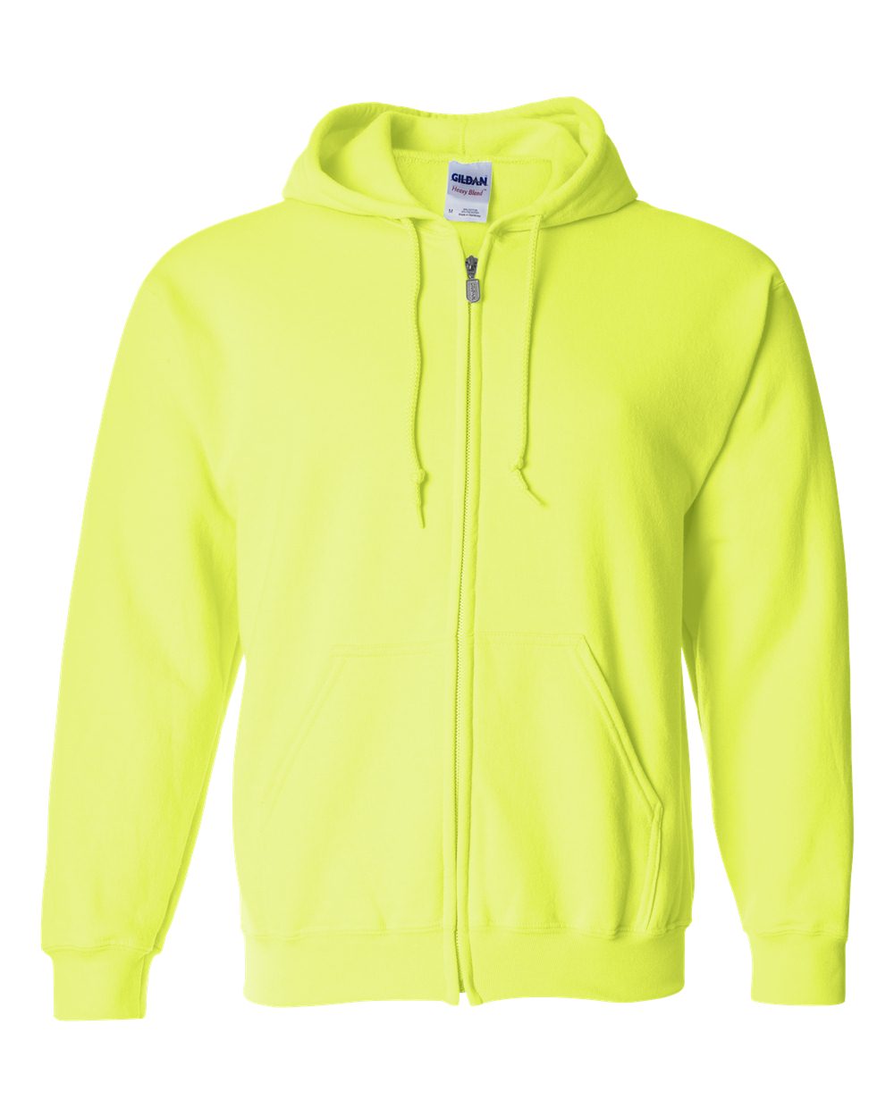 Full-Zip Hoodie — Safety Green — front garment preview