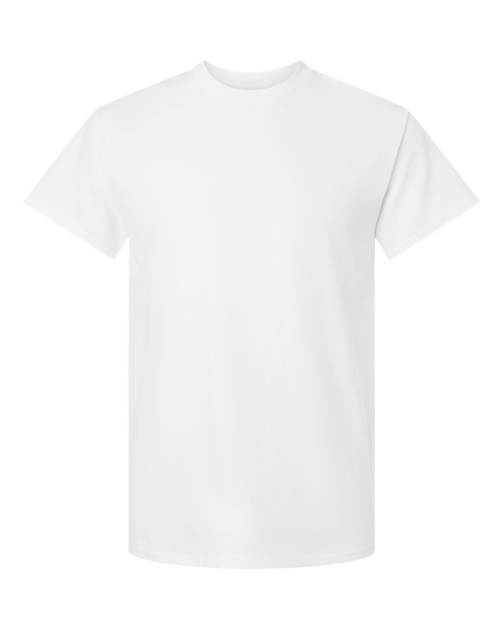White Gildan 2000 Unisex Ultra Cotton T-Shirt, front view, showing classic fit and soft cotton fabric.