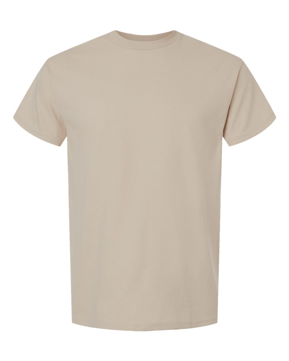 White Gildan 2000 Unisex Ultra Cotton T-Shirt, soft cotton fabric, casual fit, front view with neckline and short sleeves.