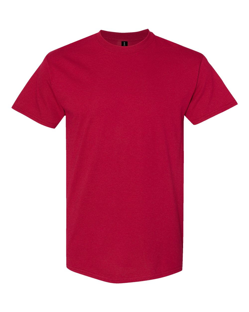 White Gildan 5000 Unisex Heavy Cotton T-Shirt, front view showing classic crew neck and short sleeves.