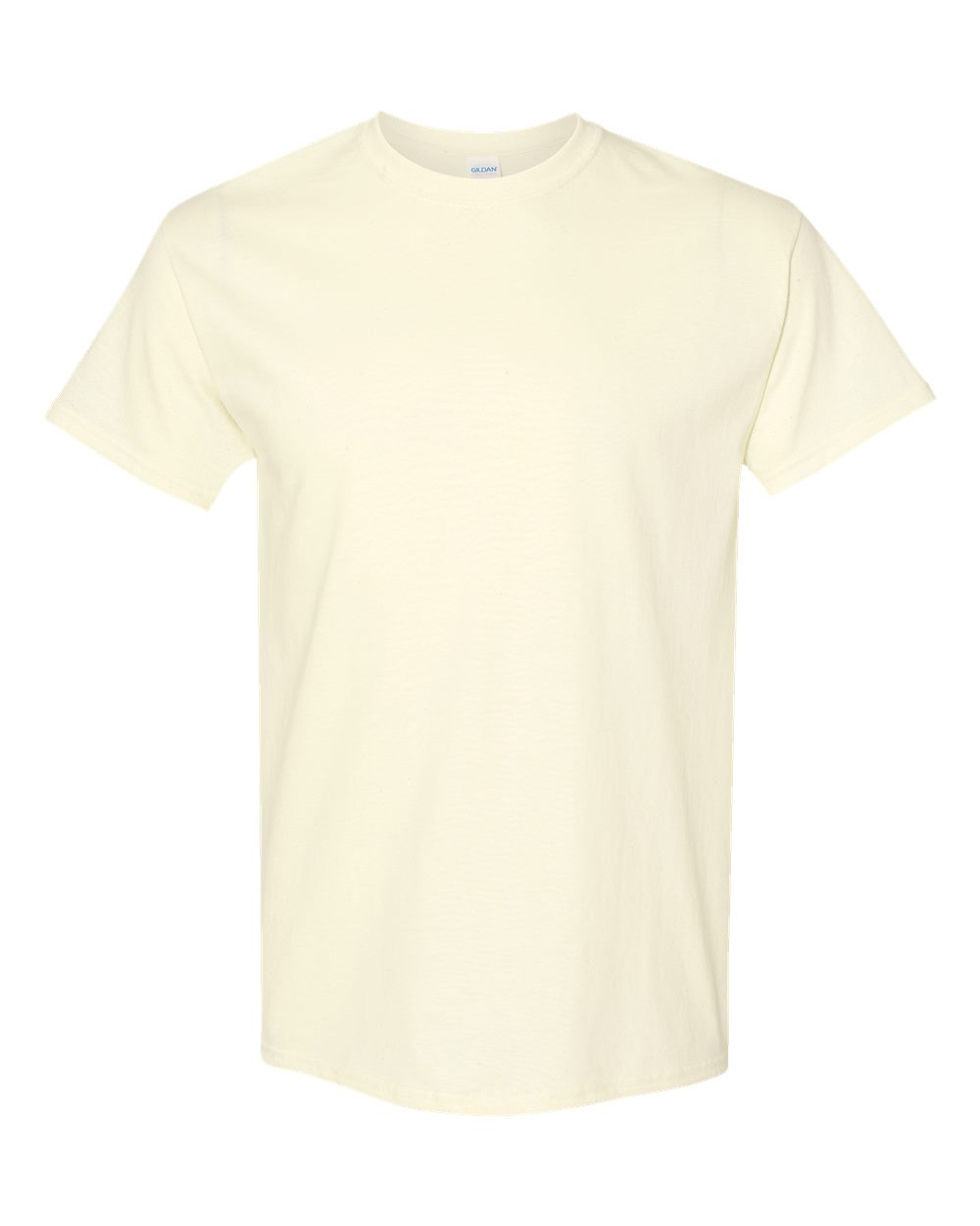 White Gildan 5000 Unisex Heavy Cotton T-Shirt, front view showing classic crew neck and comfortable fit.