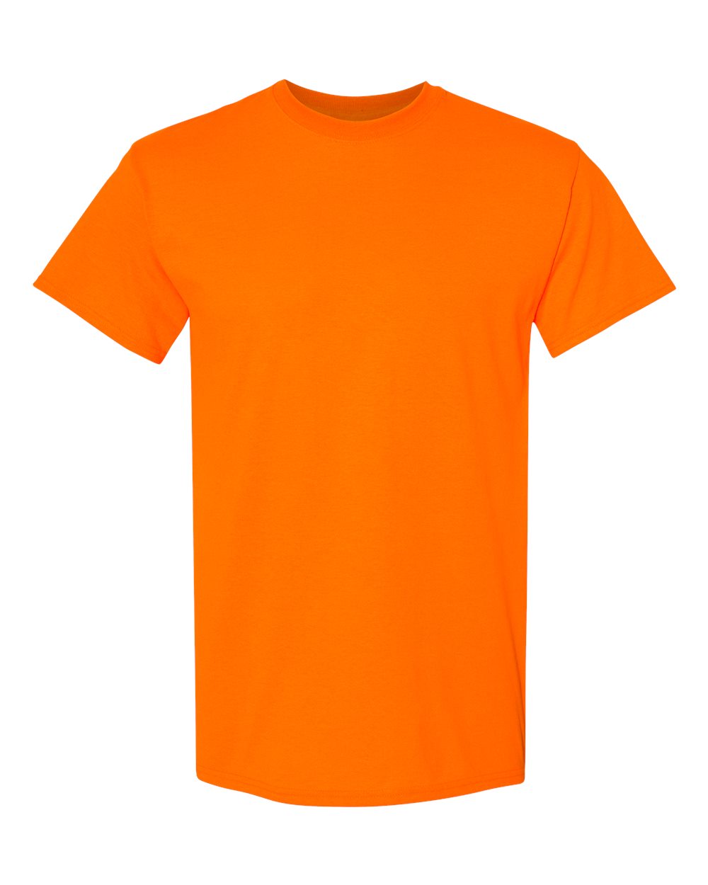 White Gildan 5000 Unisex Heavy Cotton T-Shirt, classic crew neck and short sleeves, soft and durable cotton fabric.