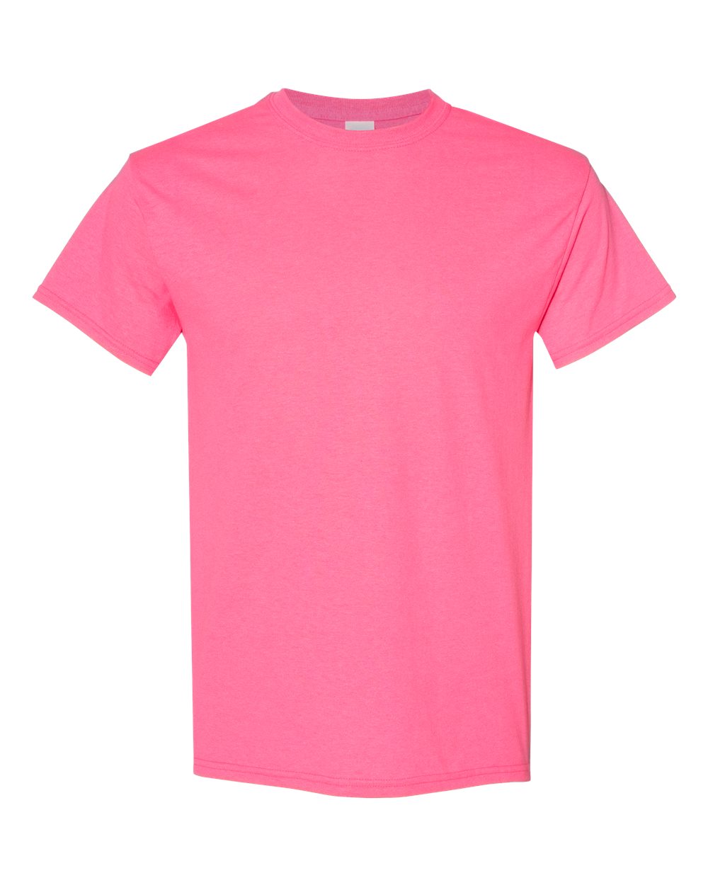 White Gildan 5000 Unisex Heavy Cotton T-Shirt, front view showing classic crew neck and comfortable fit.