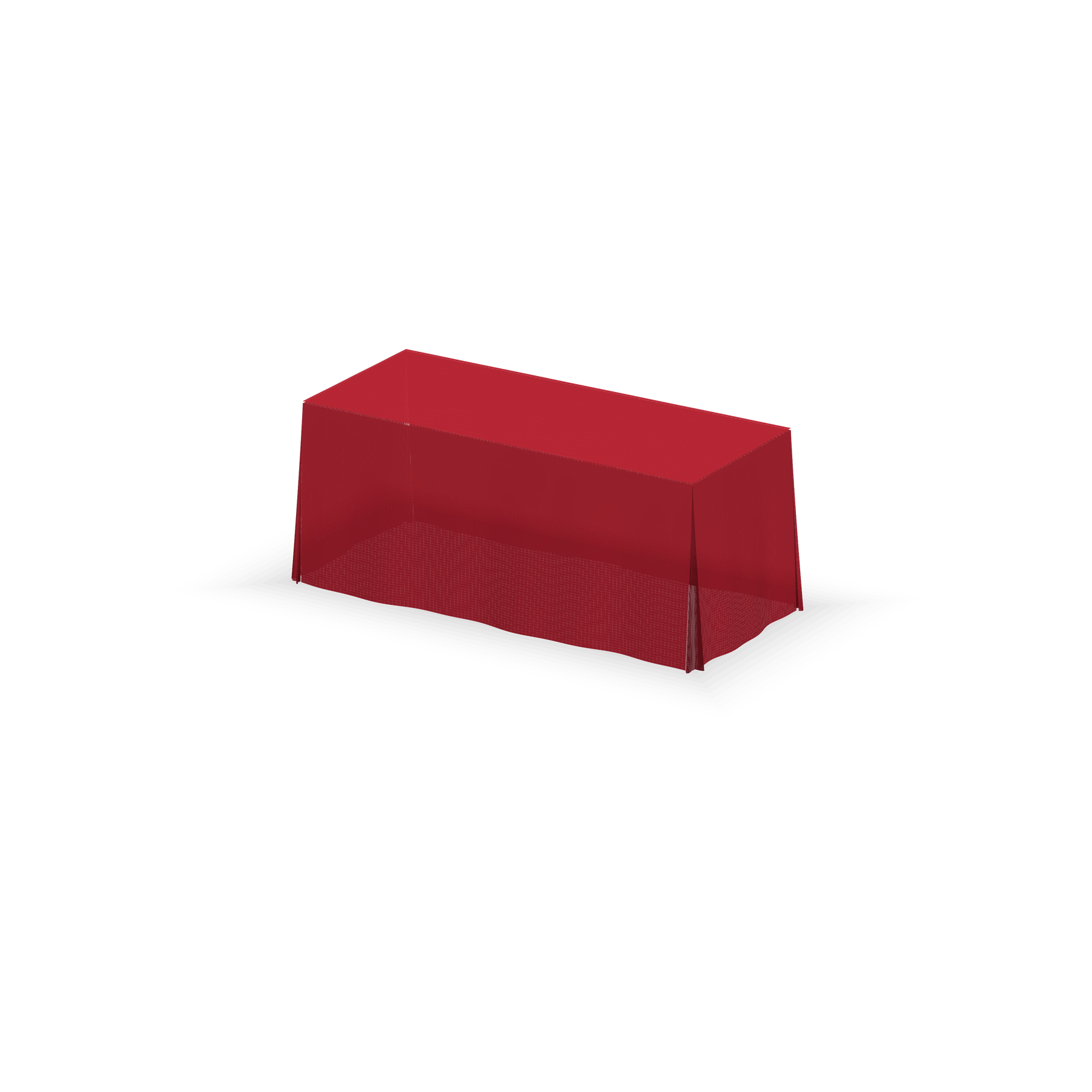 Solid color table throw, 6 ft, Red, hero front three-quarter view