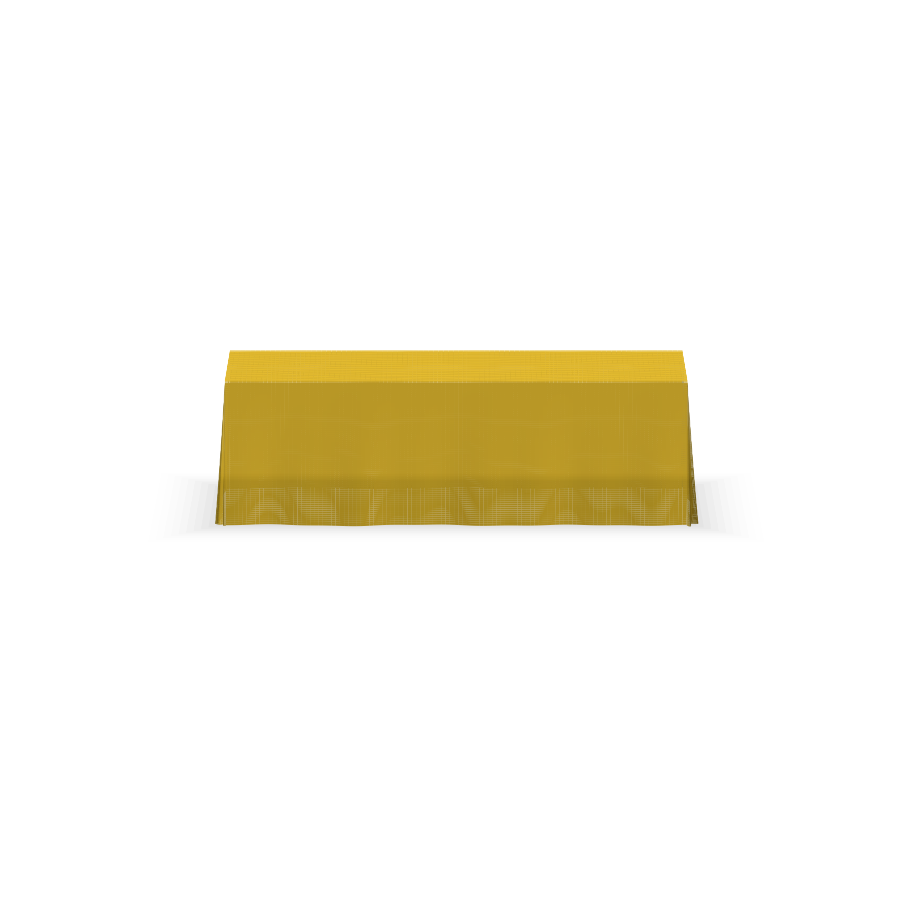 Solid color table throw, 8 ft, Yellow, straight front view