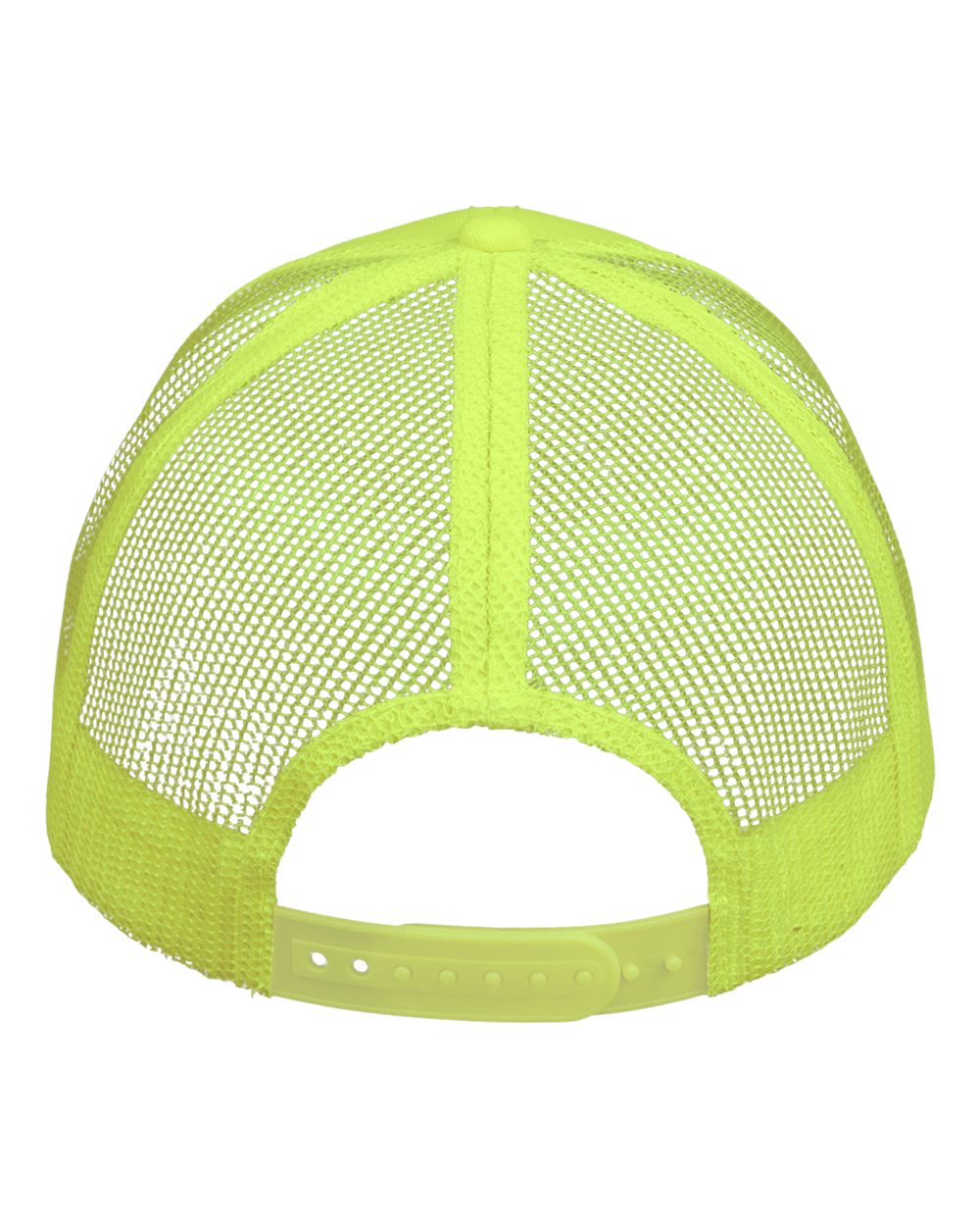 DTF Trucker Hat — Neon Yellow — back garment preview