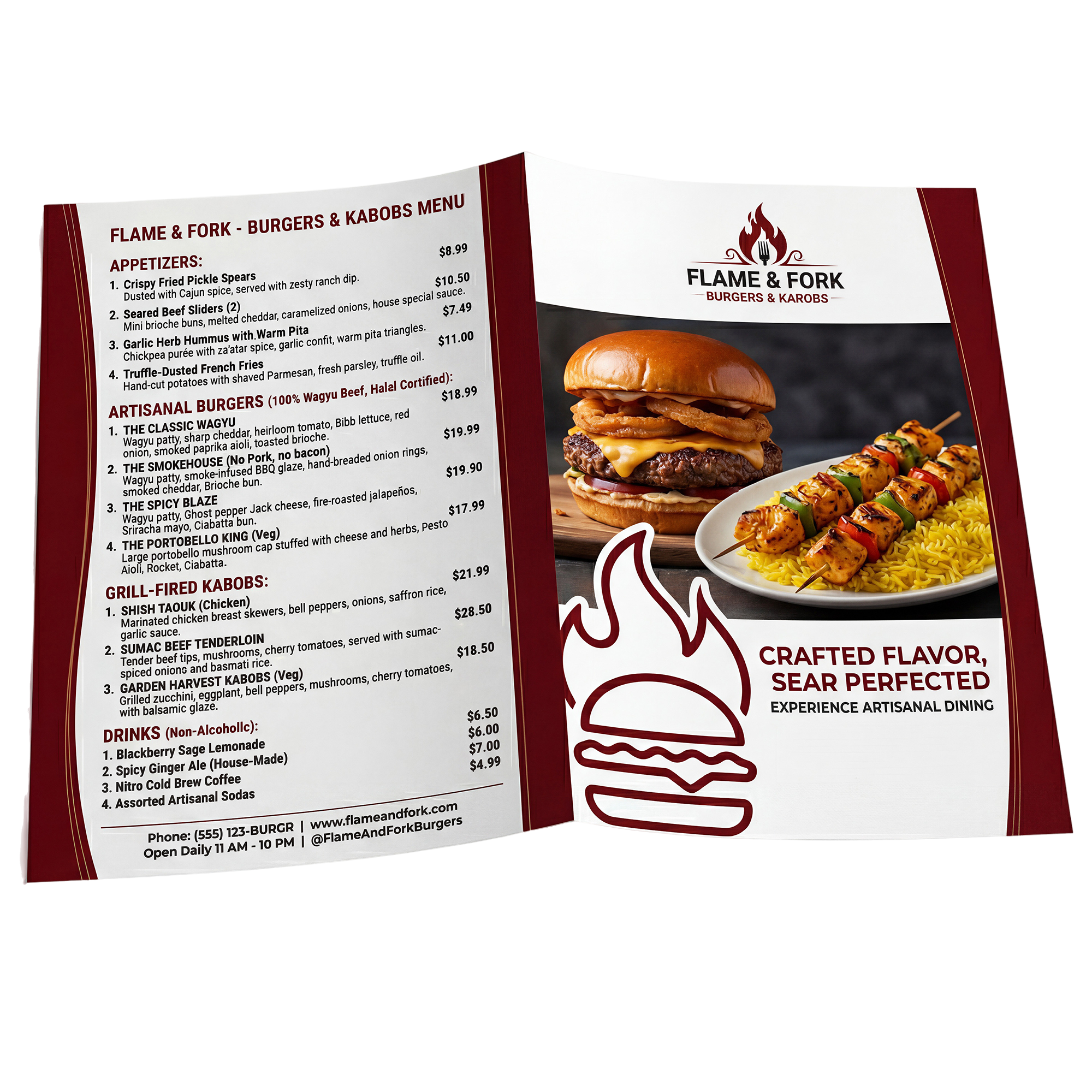 Varaprint 11x17 half-fold brochure with colorful design and professional layout, showcasing custom flyers and brochures.