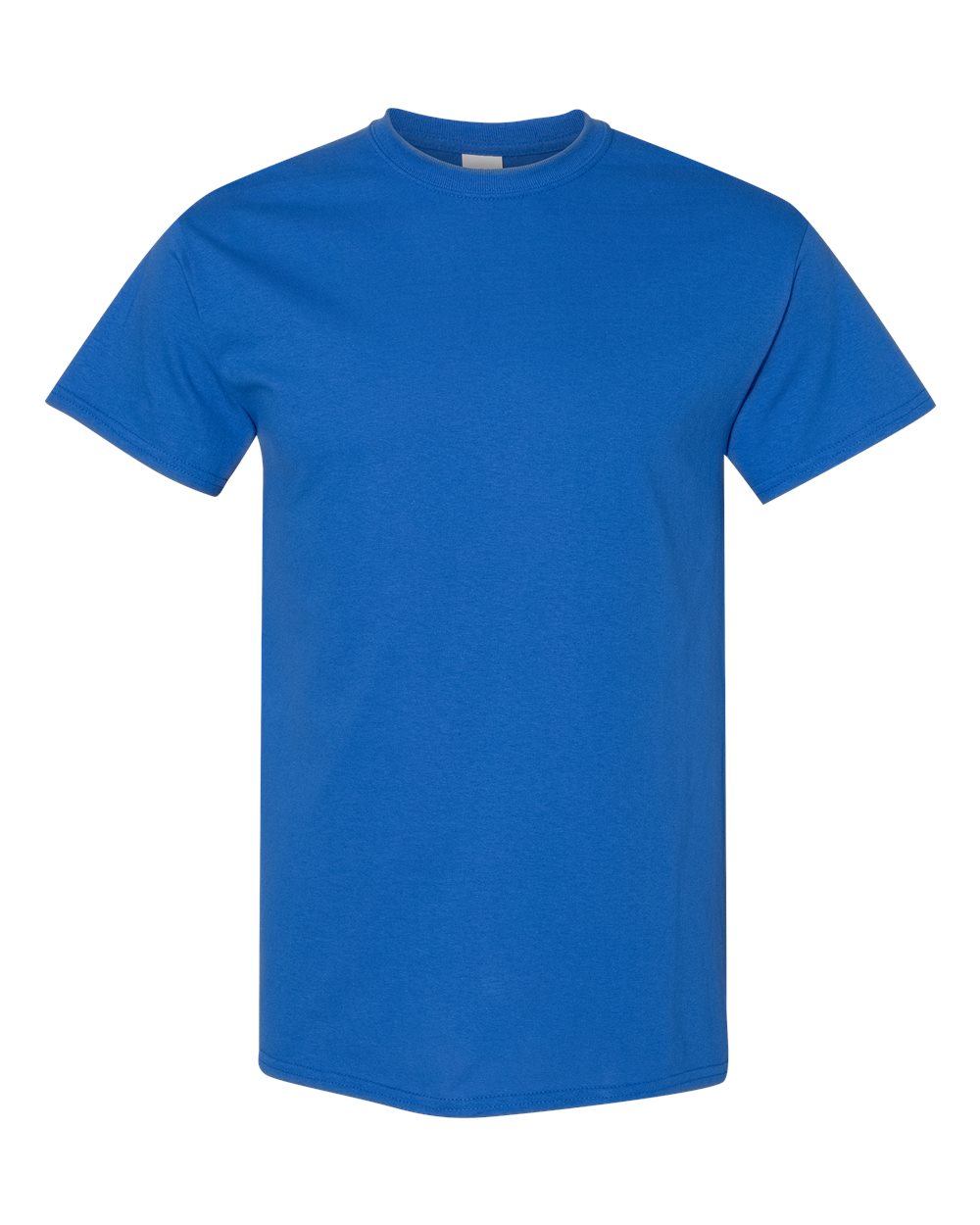 Gildan 5000 Unisex Heavy Cotton T-Shirt in white, front view showing classic crew neck and short sleeves.