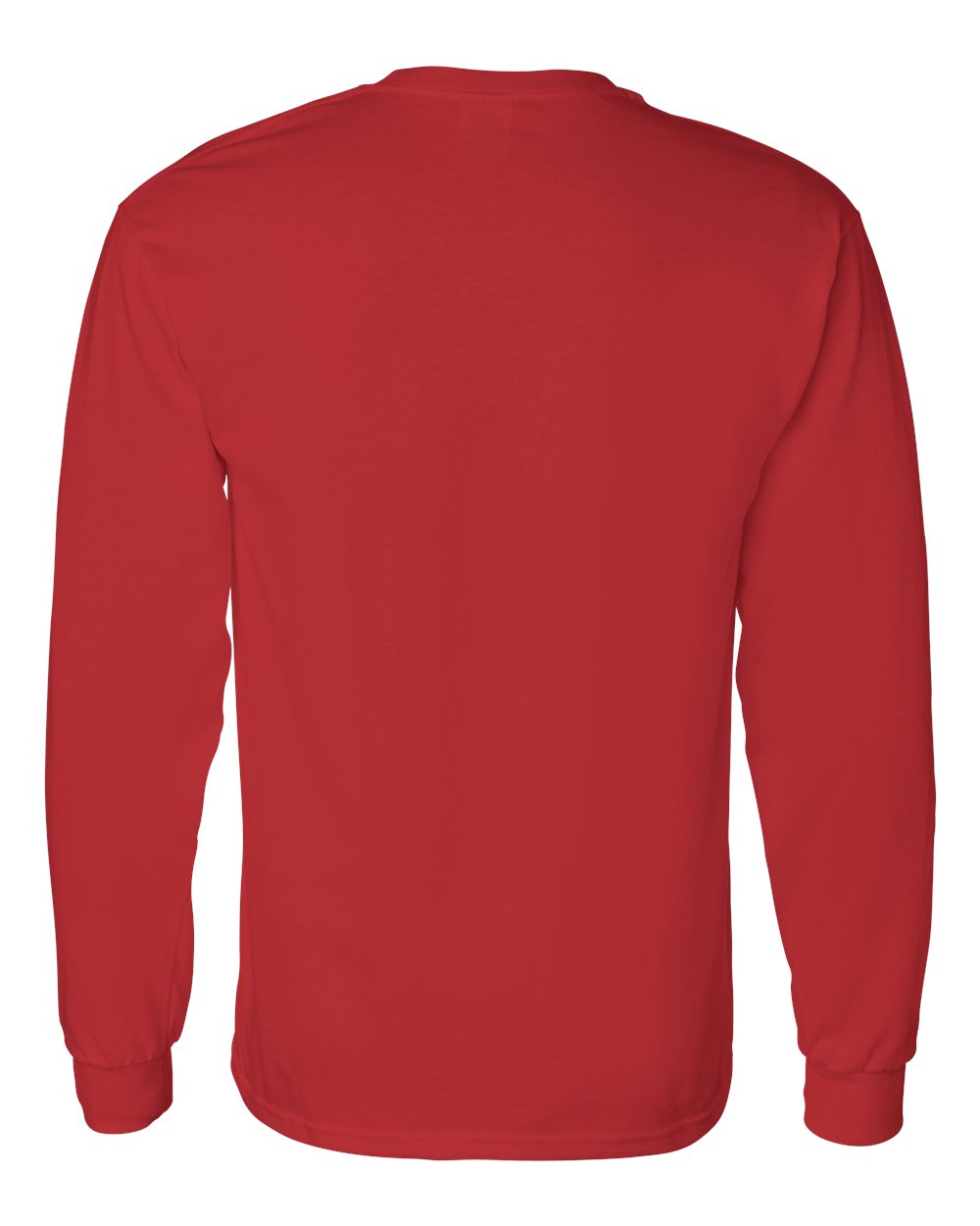 Heavy Cotton Long Sleeve — Red — back garment preview