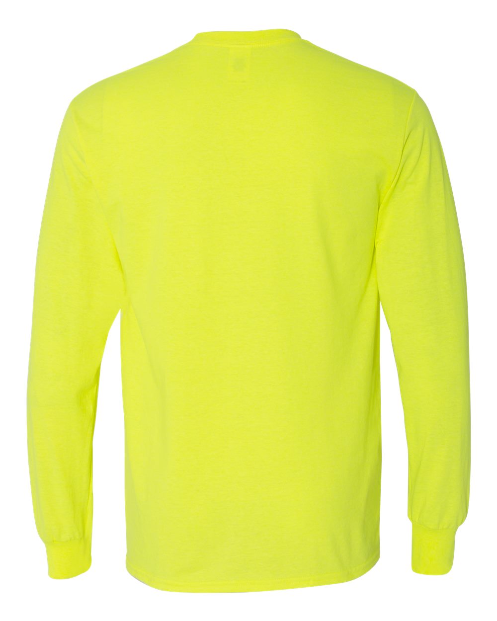Heavy Cotton Long Sleeve — Safety Green — back garment preview