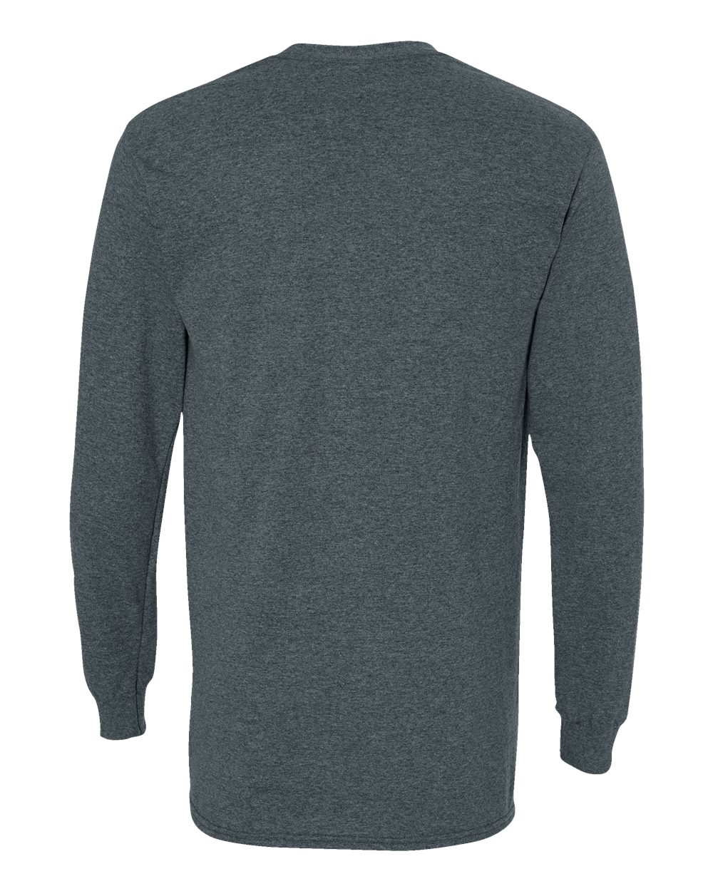 Heavy Cotton Long Sleeve — Dark Heather — back garment preview