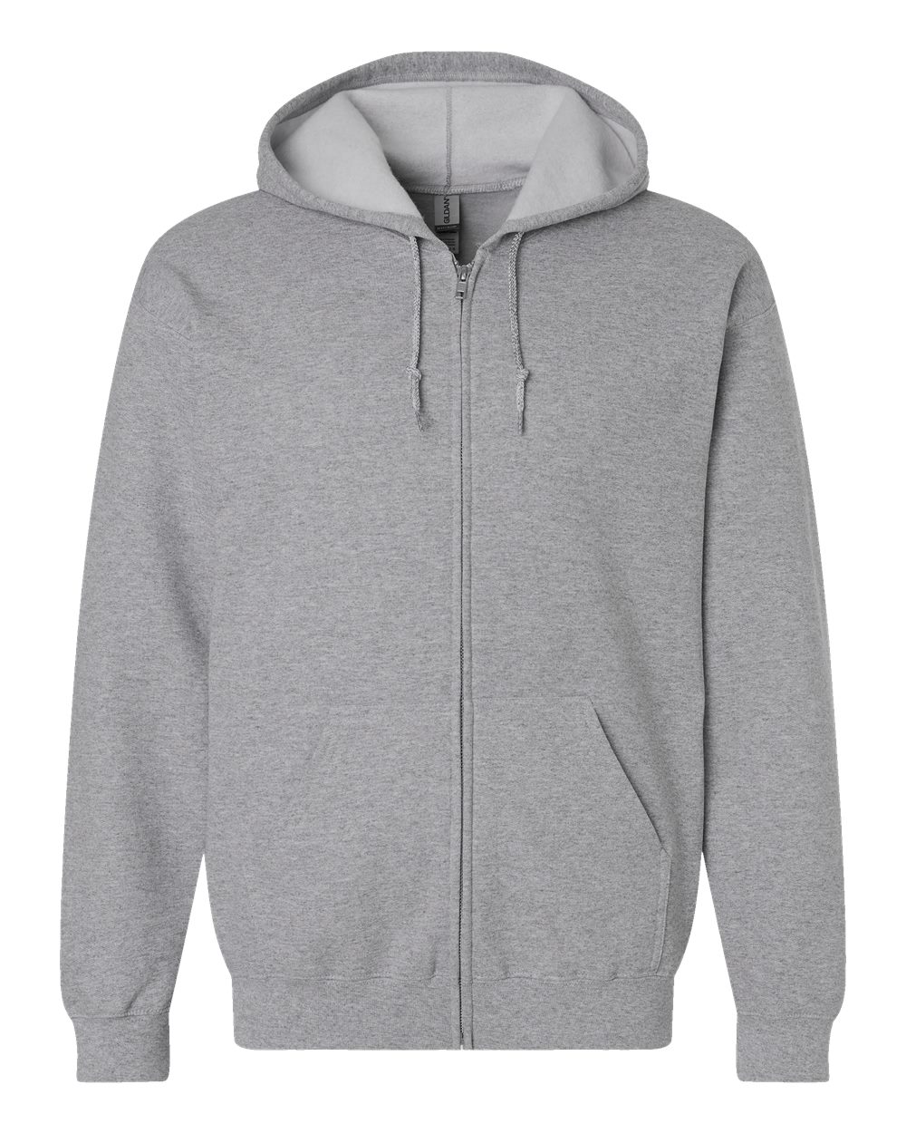 Full-Zip Hoodie — Sport Grey — front garment preview