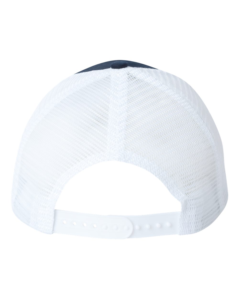 DTF Trucker Hat — Navy/ White — back garment preview
