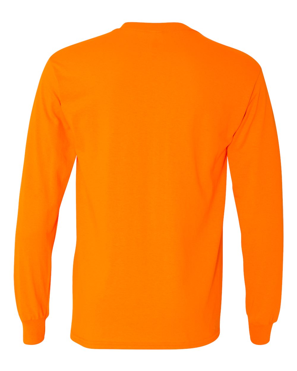 Heavy Cotton Long Sleeve — Safety Orange — back garment preview