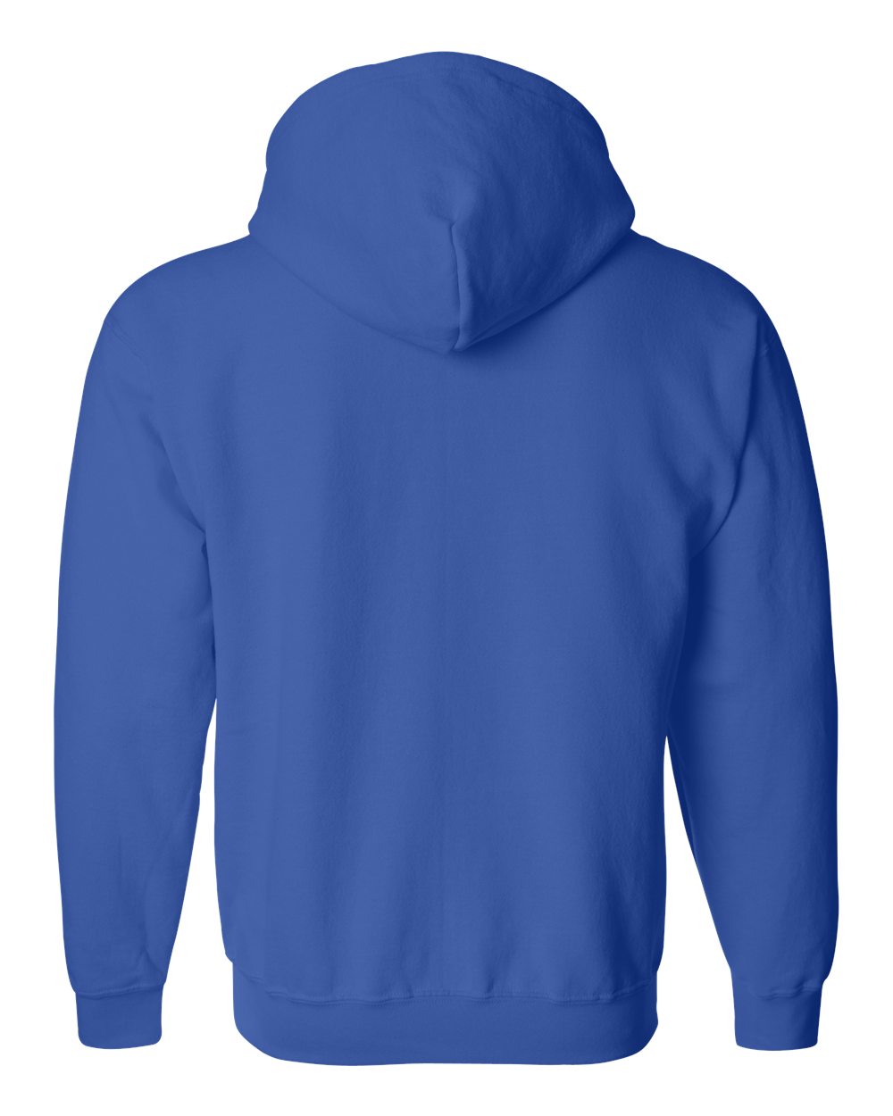 Full-Zip Hoodie — Royal — back garment preview