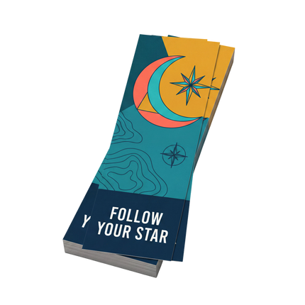 Varaprint 2.75 x 8.5 bookmarks featuring decorative designs and colorful patterns for marking pages in books.