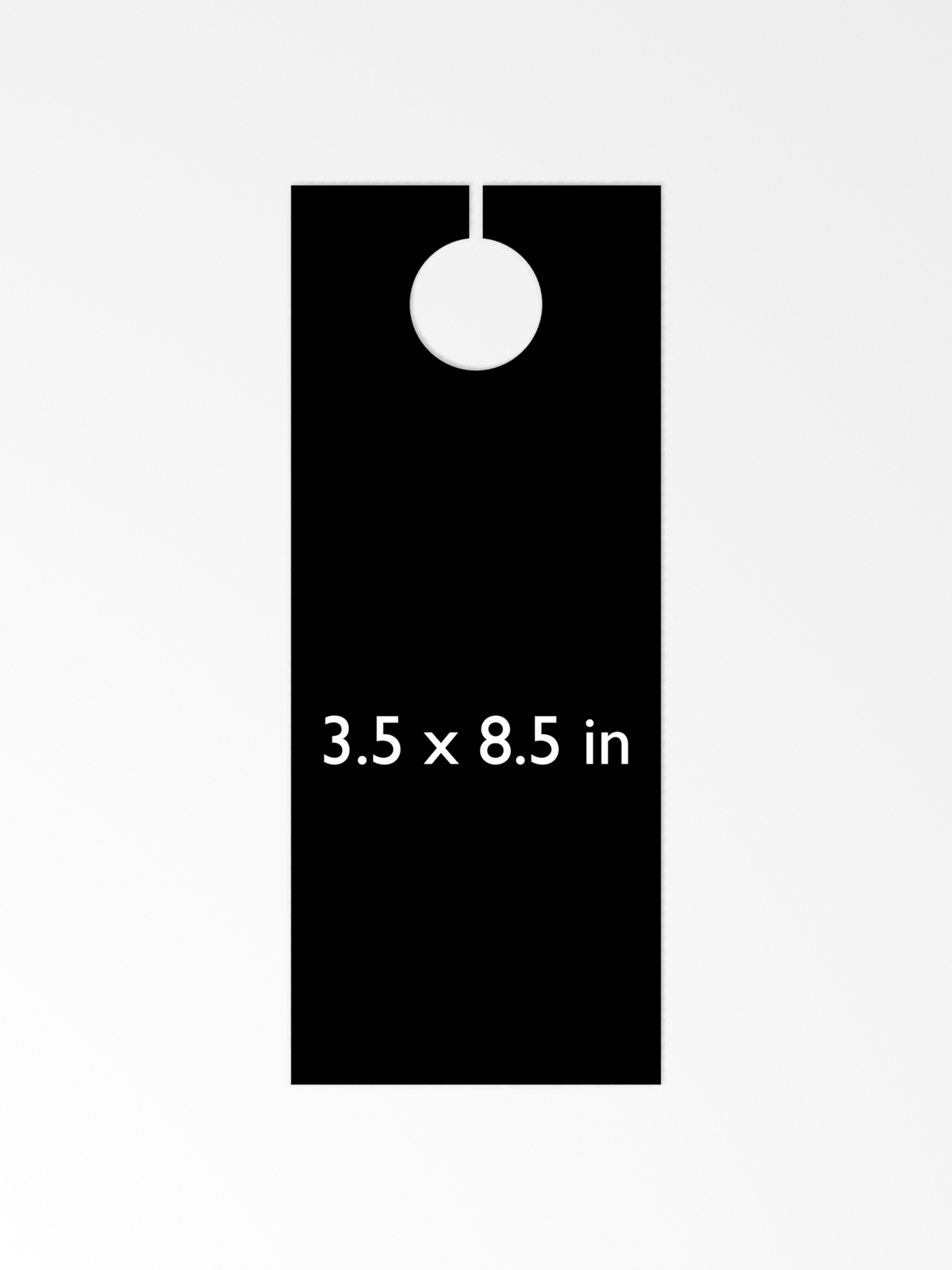 Varaprint standard door hangers with marketing print design, showing sample front side with bold text and colorful graphics.