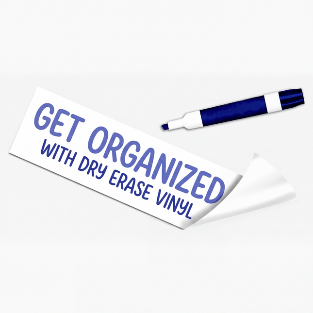 Varaprint dry erase adhesive vinyl sheet with smooth surface for reusable whiteboard applications and easy application.