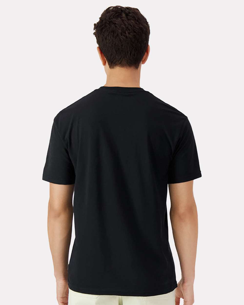 Black Gildan 3000 unisex cotton T-shirt with Varaprint branding, shown from the back on a high model.