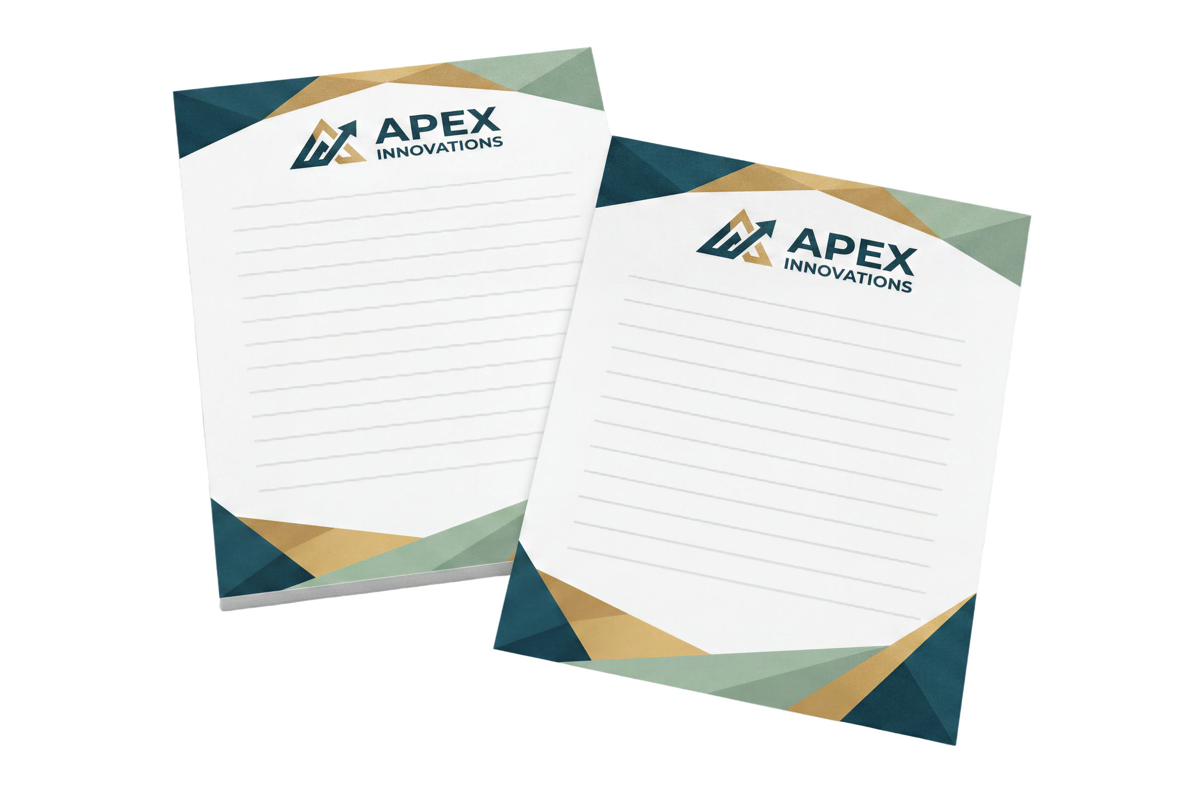 Linen notepads with 25 sheets, 8.5 x 11 inches, featuring textured linen cover and blank pages for writing or note-taking.