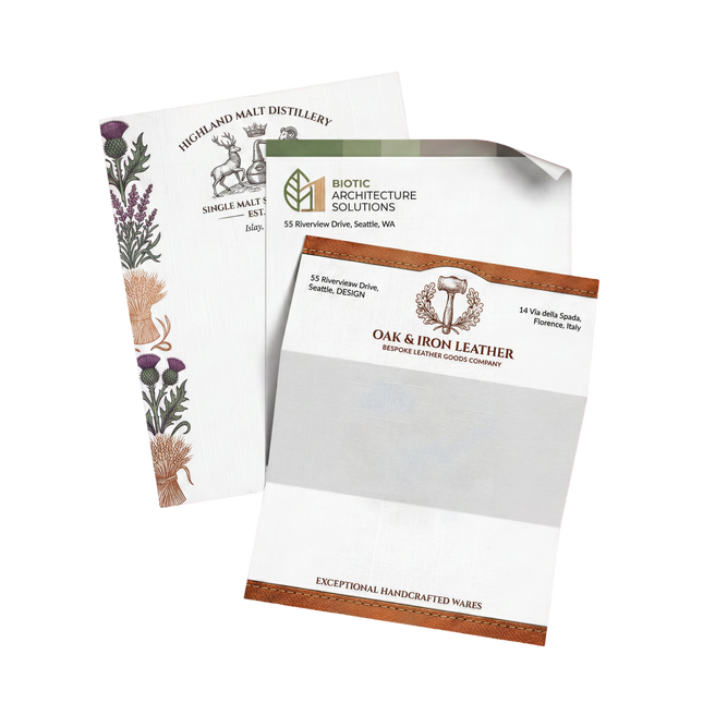 Linen greeting cards from Varaprint, 7 x 10 inches, featuring uncoated textured linen paper for elegant invitations and stationery.