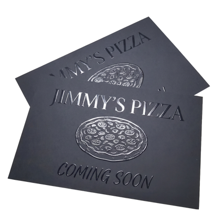 Raised Spot UV postcards, 4x6 marketing print by Varaprint featuring glossy, textured raised UV coating on a colorful design.