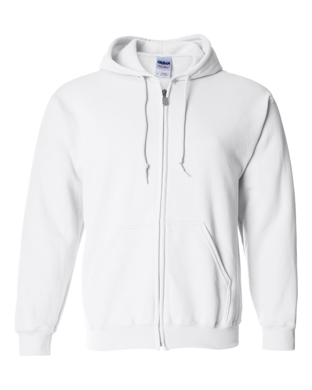 Full-Zip Hoodie — White — front garment preview