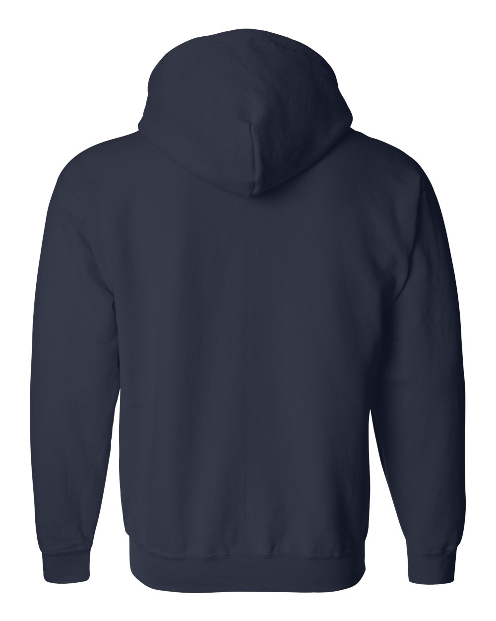 Full-Zip Hoodie — Navy — back garment preview