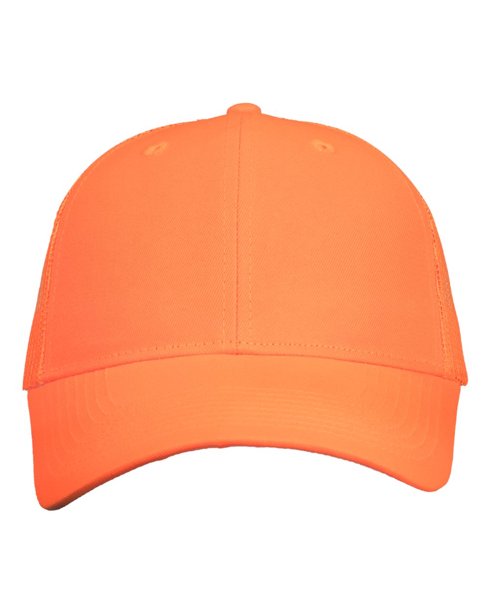 DTF Trucker Hat — Neon Orange — front garment preview