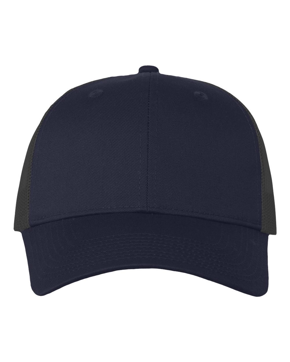 DTF Trucker Hat — Navy/ Charcoal — front garment preview