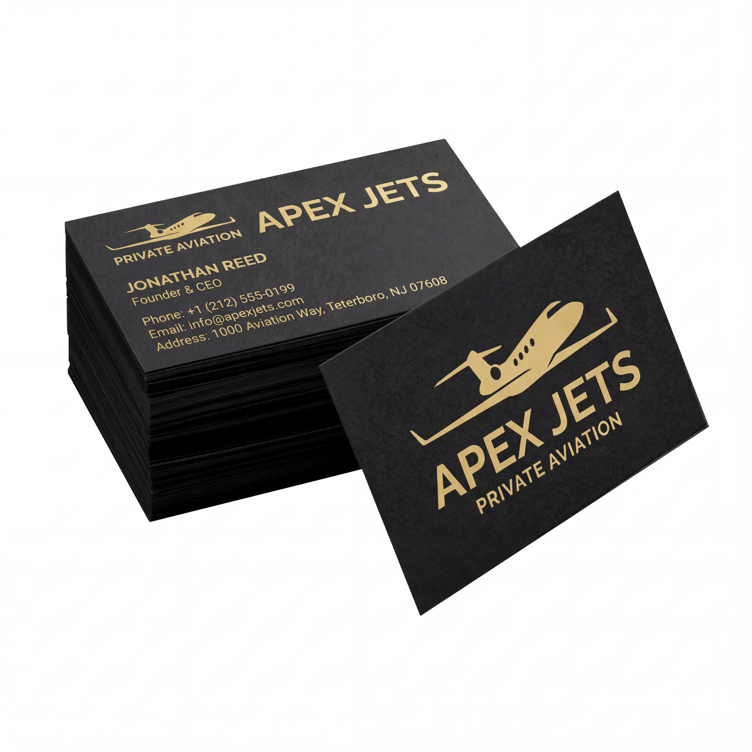 Black Edge Business Cards by Varaprint featuring ultra-thick black cardstock with sleek, modern edge design.