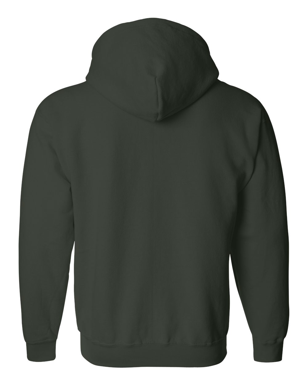 Full-Zip Hoodie — Forest — back garment preview