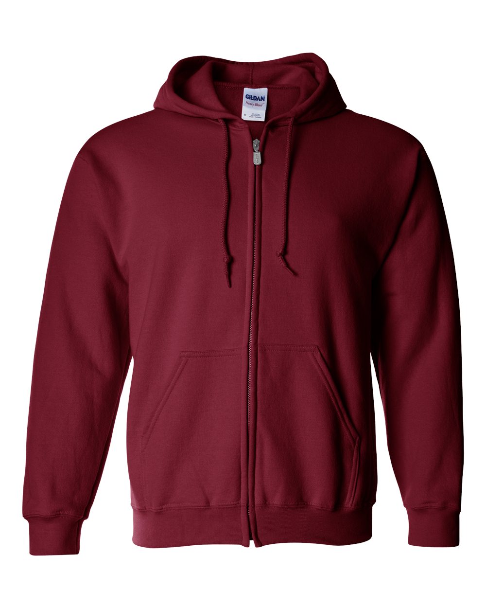 Full-Zip Hoodie — Cardinal Red — front garment preview