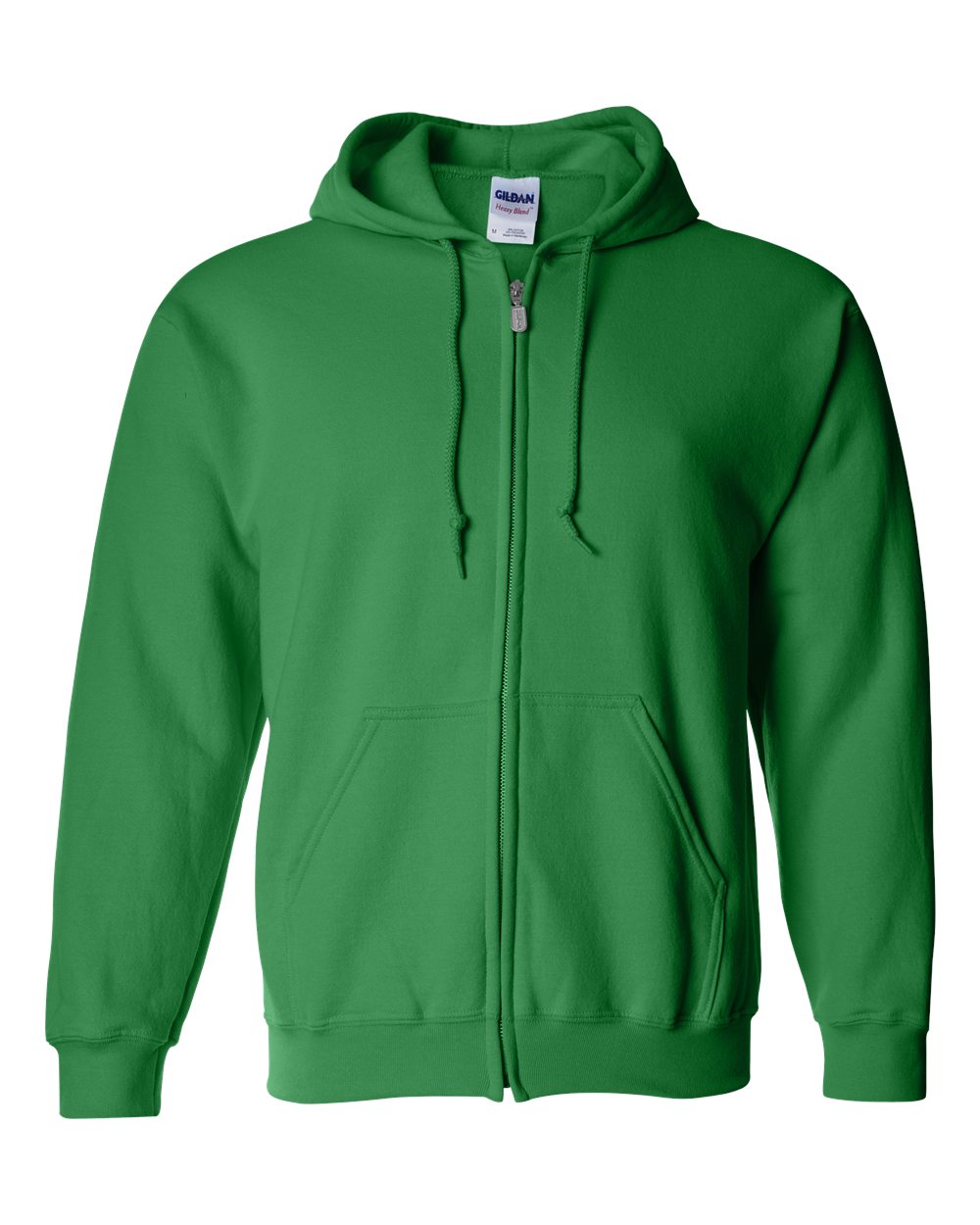 Full-Zip Hoodie — Irish Green — front garment preview